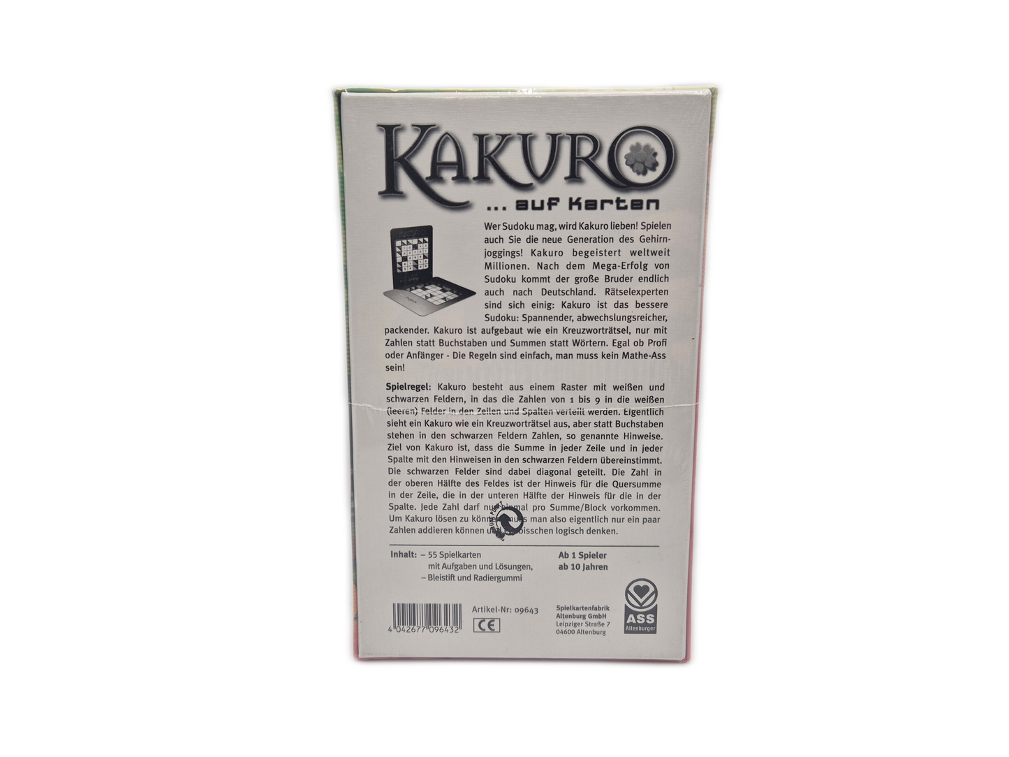 1362 Ass, Kakuro Auf Karten, Ab 10 Jahren, Grosser Bruder von Sudoku Neu/OVP