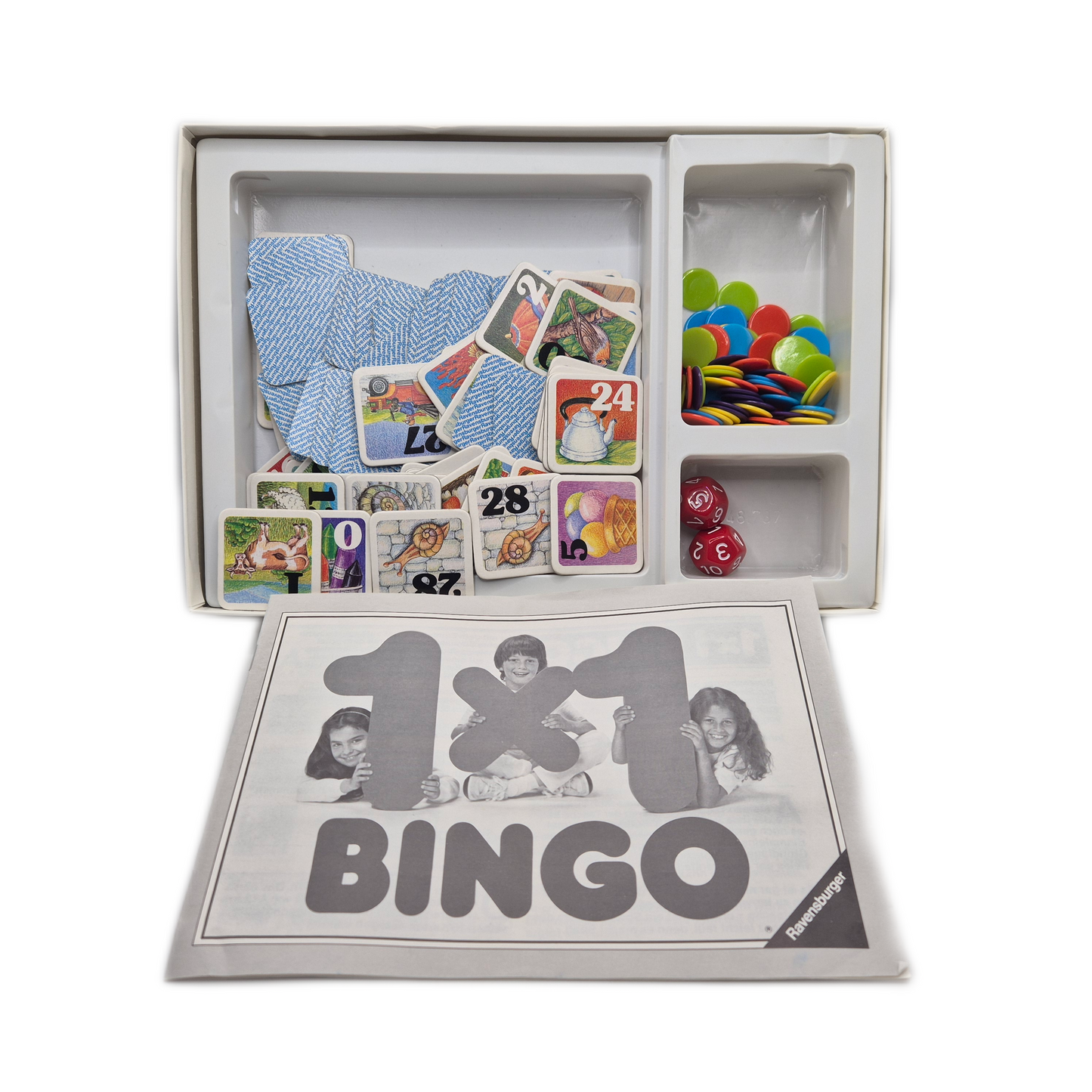 1x1 BINGO seltene Ravensburger Erstausgabe 1984 mit Anleitung + Würfeln