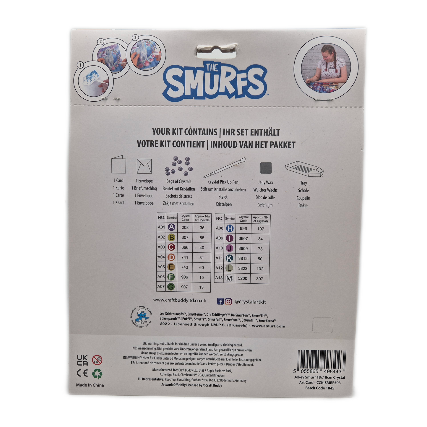 Schlümpfe Jokey Smurf Crystal Art