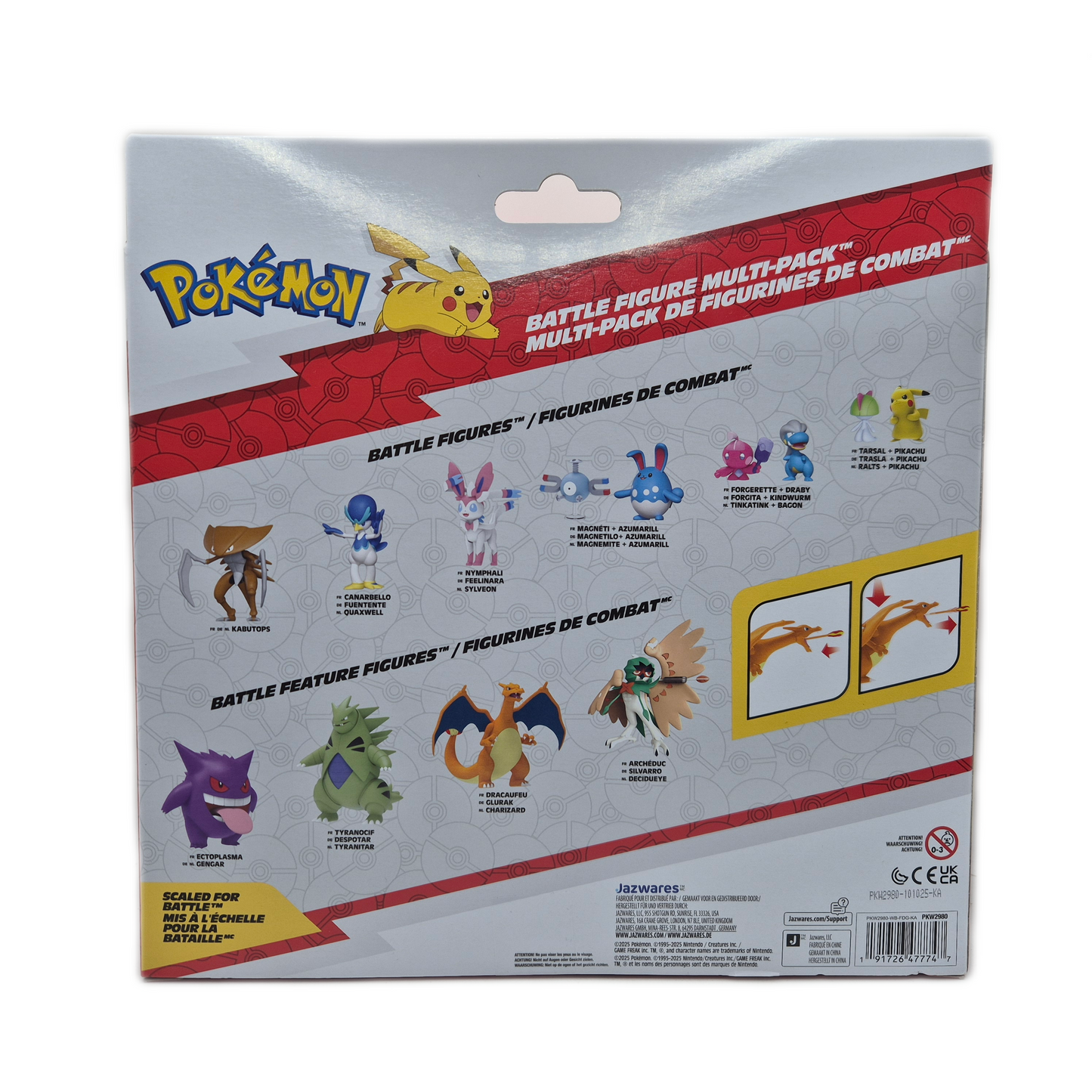 Pokemon Battle Figure Multipack Glurak Evoli Lauchzelot Neu OVP