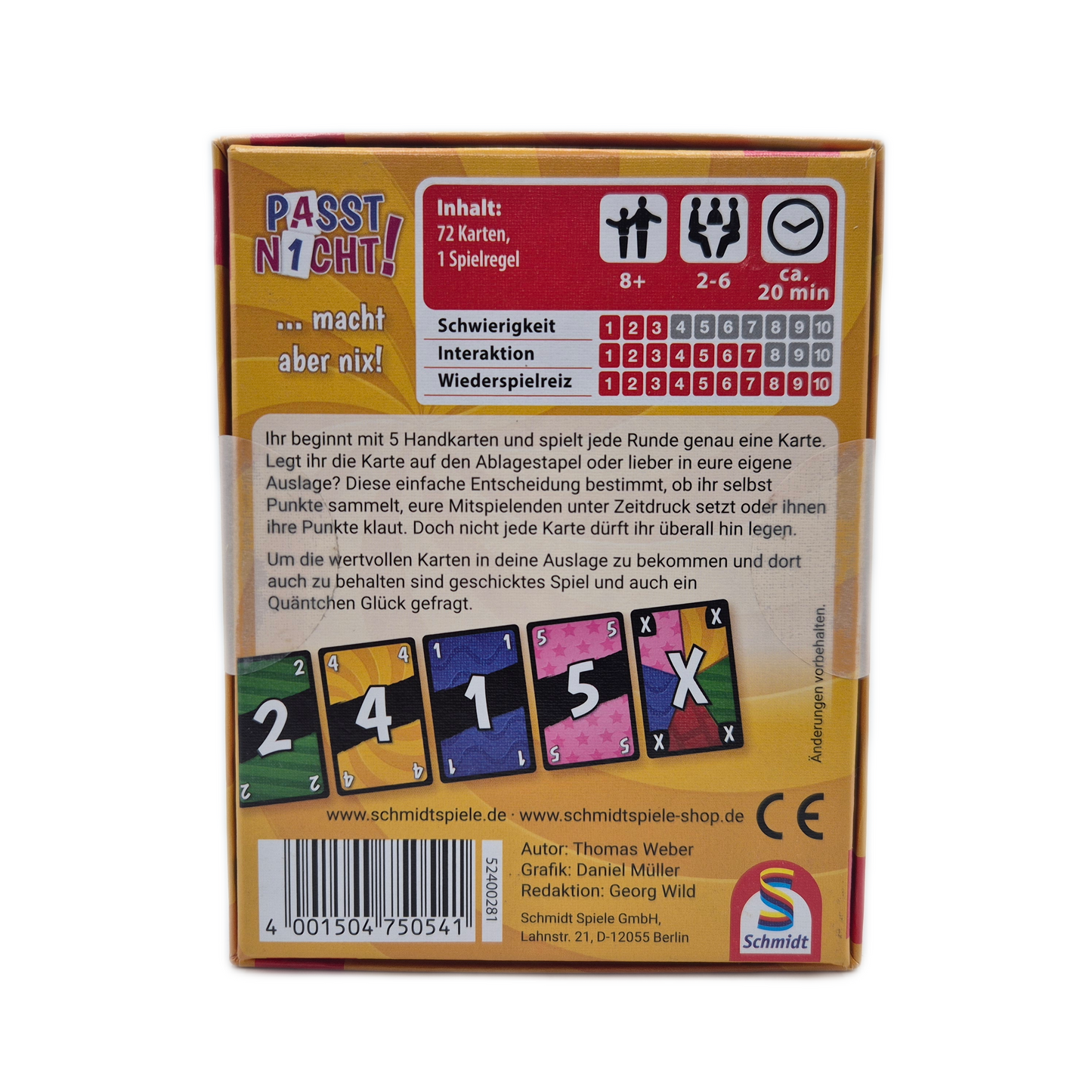 Passt Nicht! Schmidt Spiele Kartenspiel