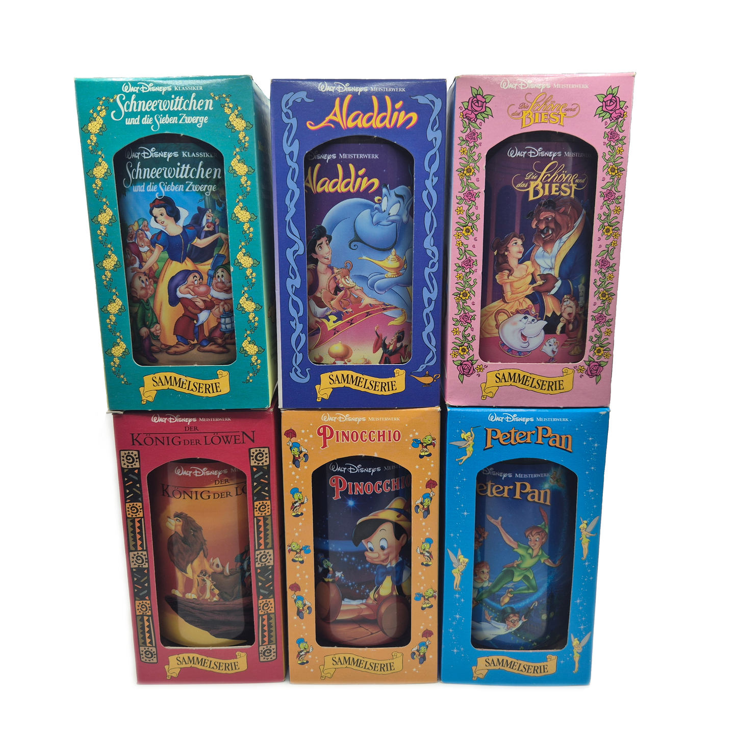 Burger King 1995 Coca Cola Disney Collector Series 6 Plastikgläser Becher