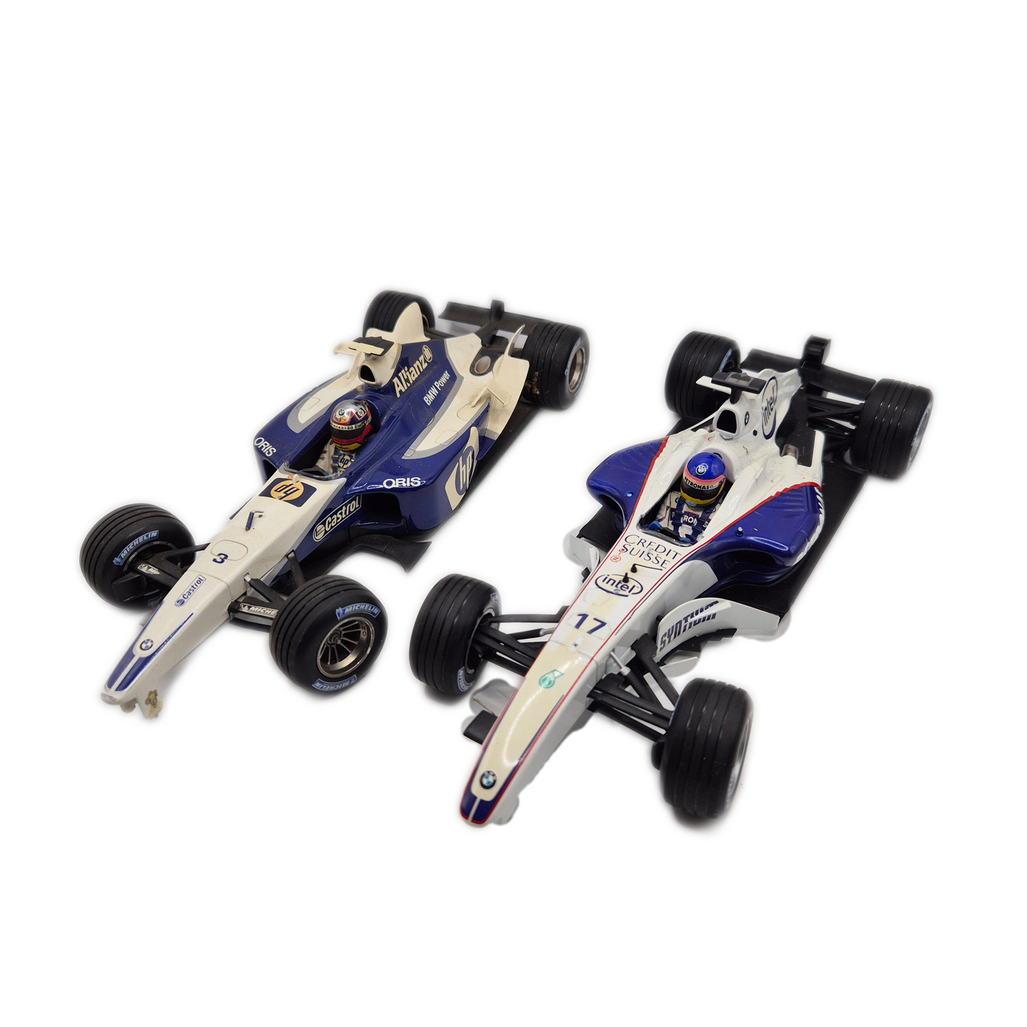 Diorama Werkstatt Hebebühne + 4x Formel 1 BMW Minichamps - Ersatzteile