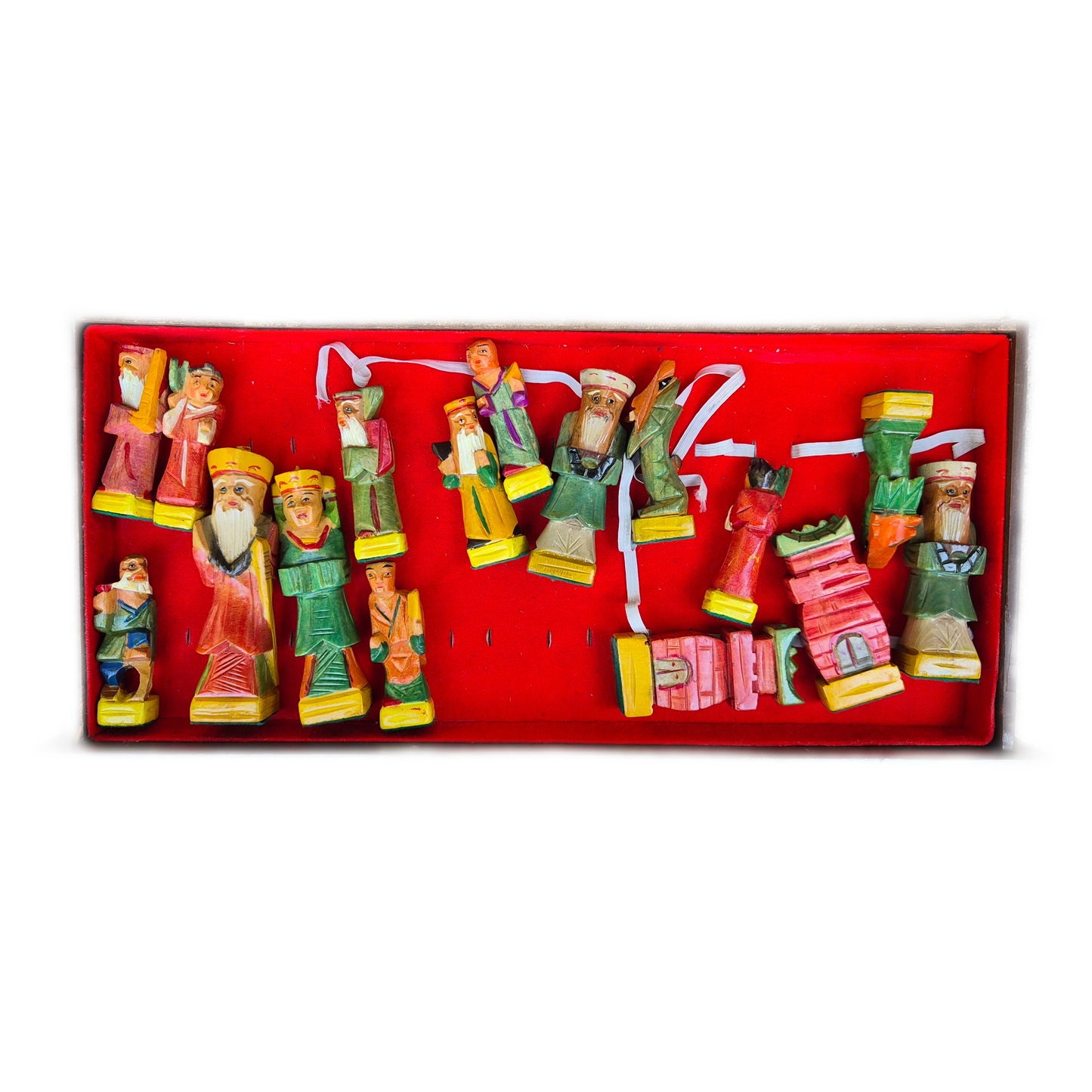 Chinesisches Schachbrett Mit Holzfiguren Koffer