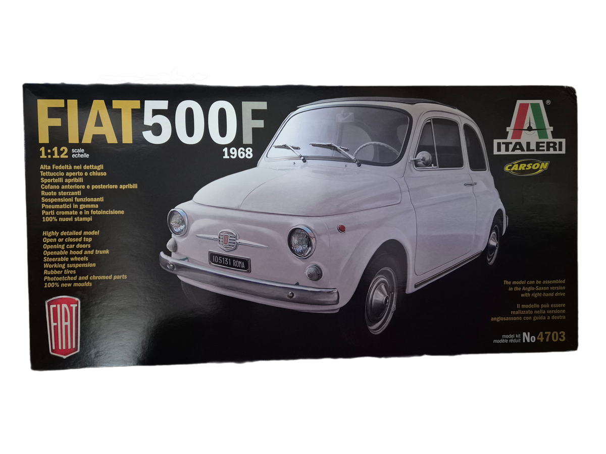 Italeri 1:12 Fiat 500F (1968 version) Plastik Modellbausatz