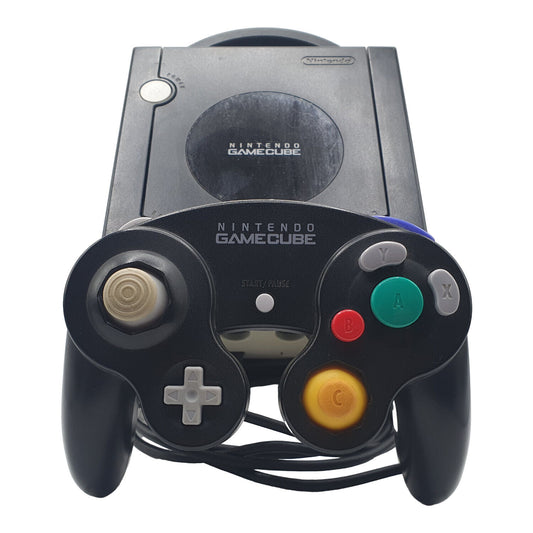 Nintendo GameCube Konsole Schwarz mit Controller und Spielen