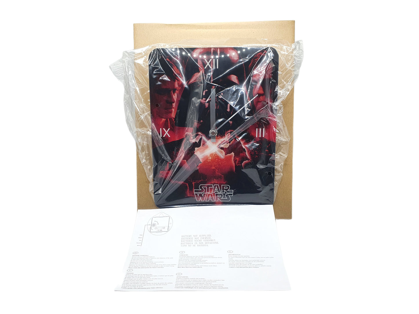 Joy Toy Star Wars Darth Vader Glasuhr 18x24 cm Glas Uhr Analog Fanartikel NEU