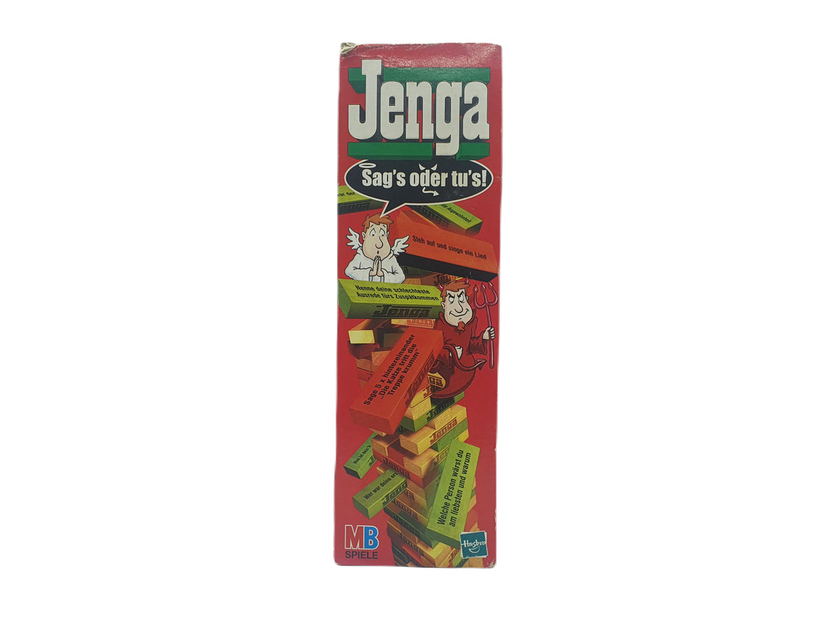 Jenga Sag's oder tu's MB Spiele Gesellschaftsspiel seltene Ausgabe komplett