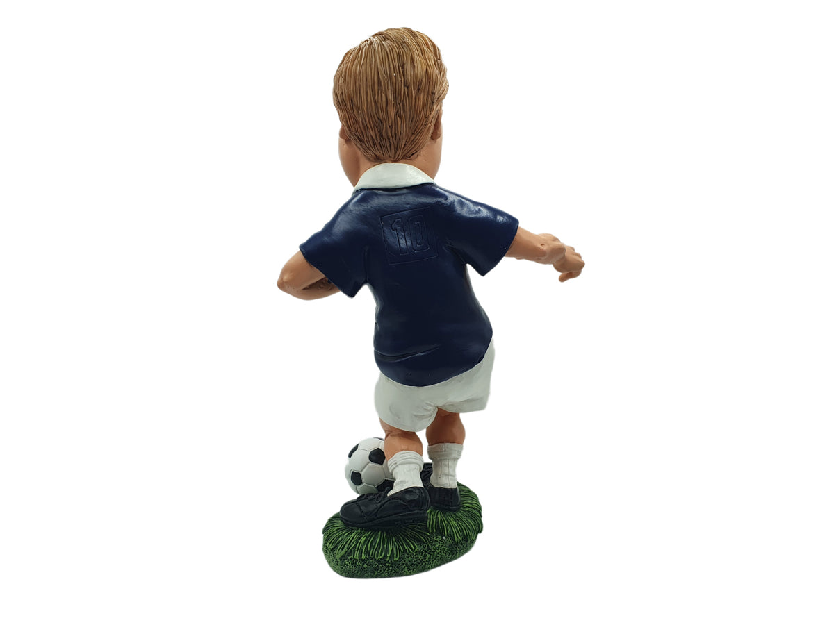 Comic Deko Figur Fussball Spieler Blau World Warren Stratford ca. 30 cm
