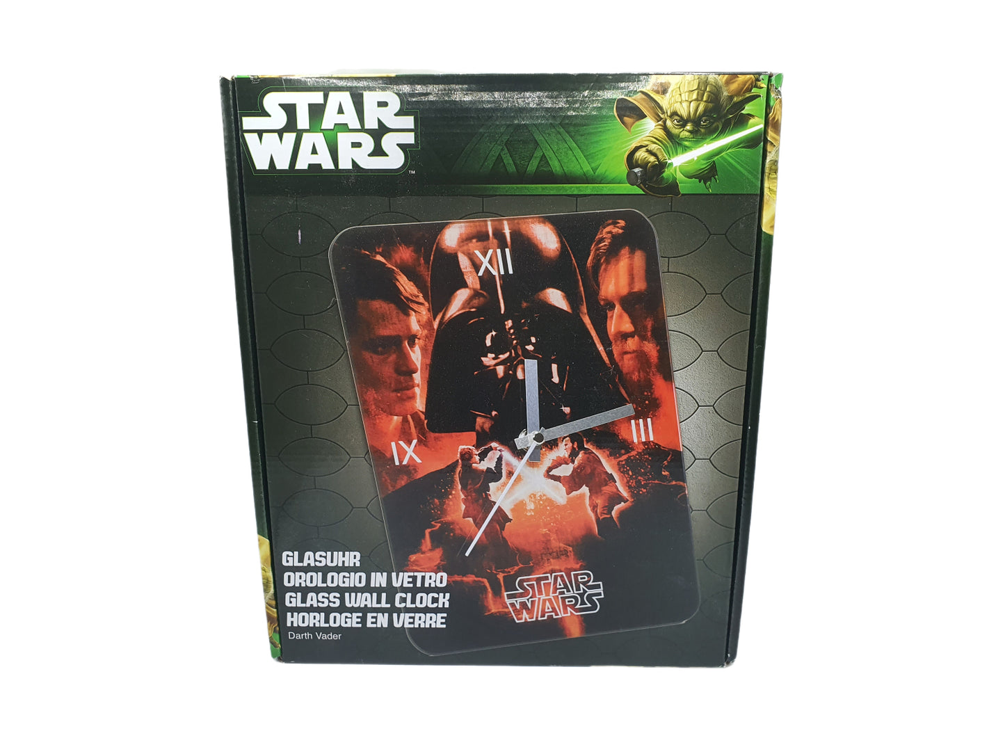 Joy Toy Star Wars Darth Vader Glasuhr 18x24 cm Glas Uhr Analog Fanartikel NEU