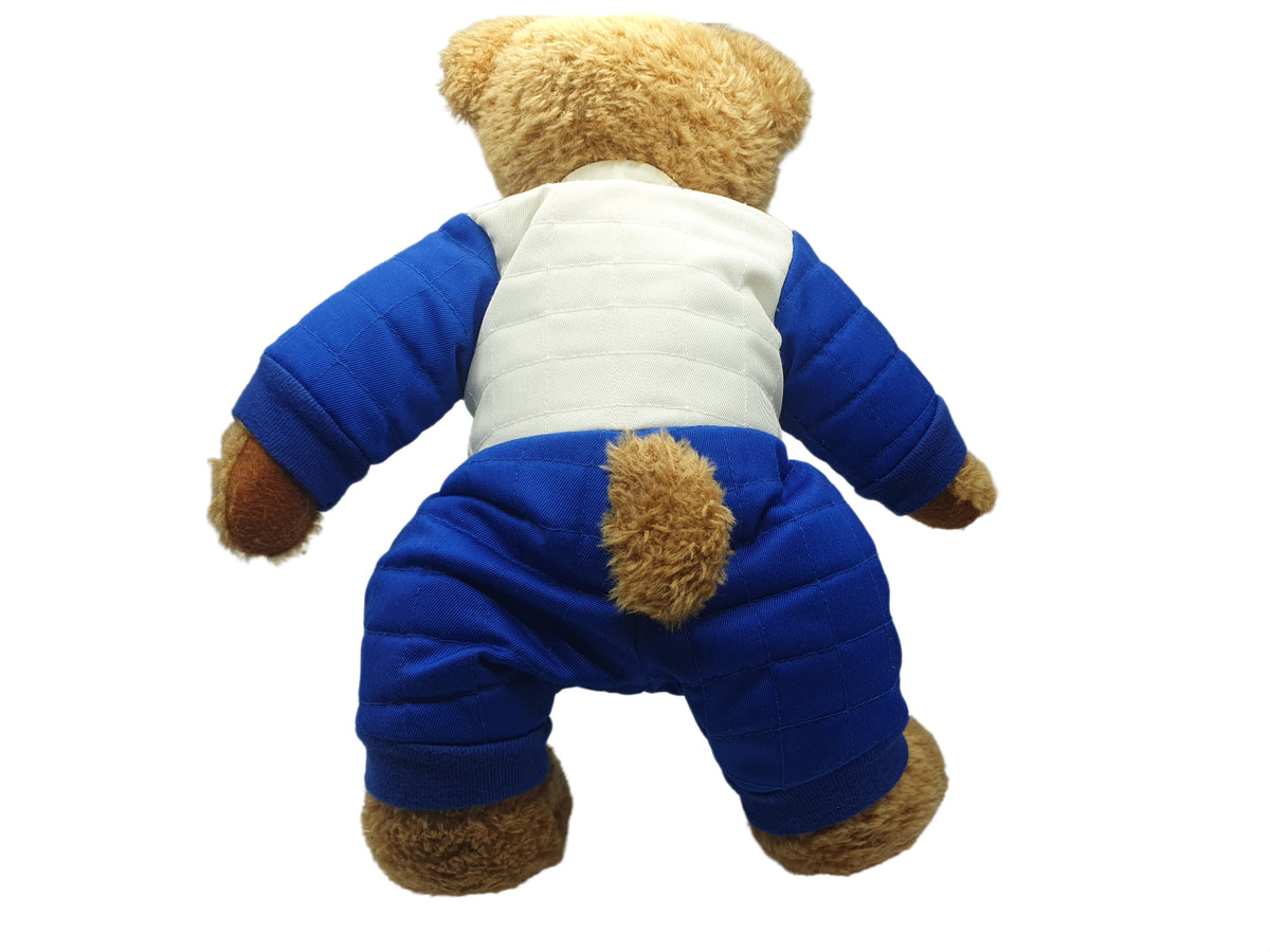 Rennfahrer Teddybär Bär Sachs Plüschtier Stofftier 40 cm guter Zustand