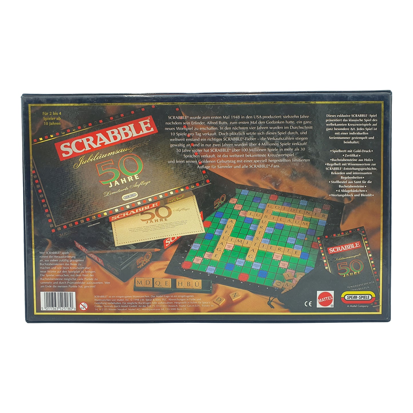 Scrabble Jubiläumsausgabe 50 Jahre limitiert mit Zertifikat 1998