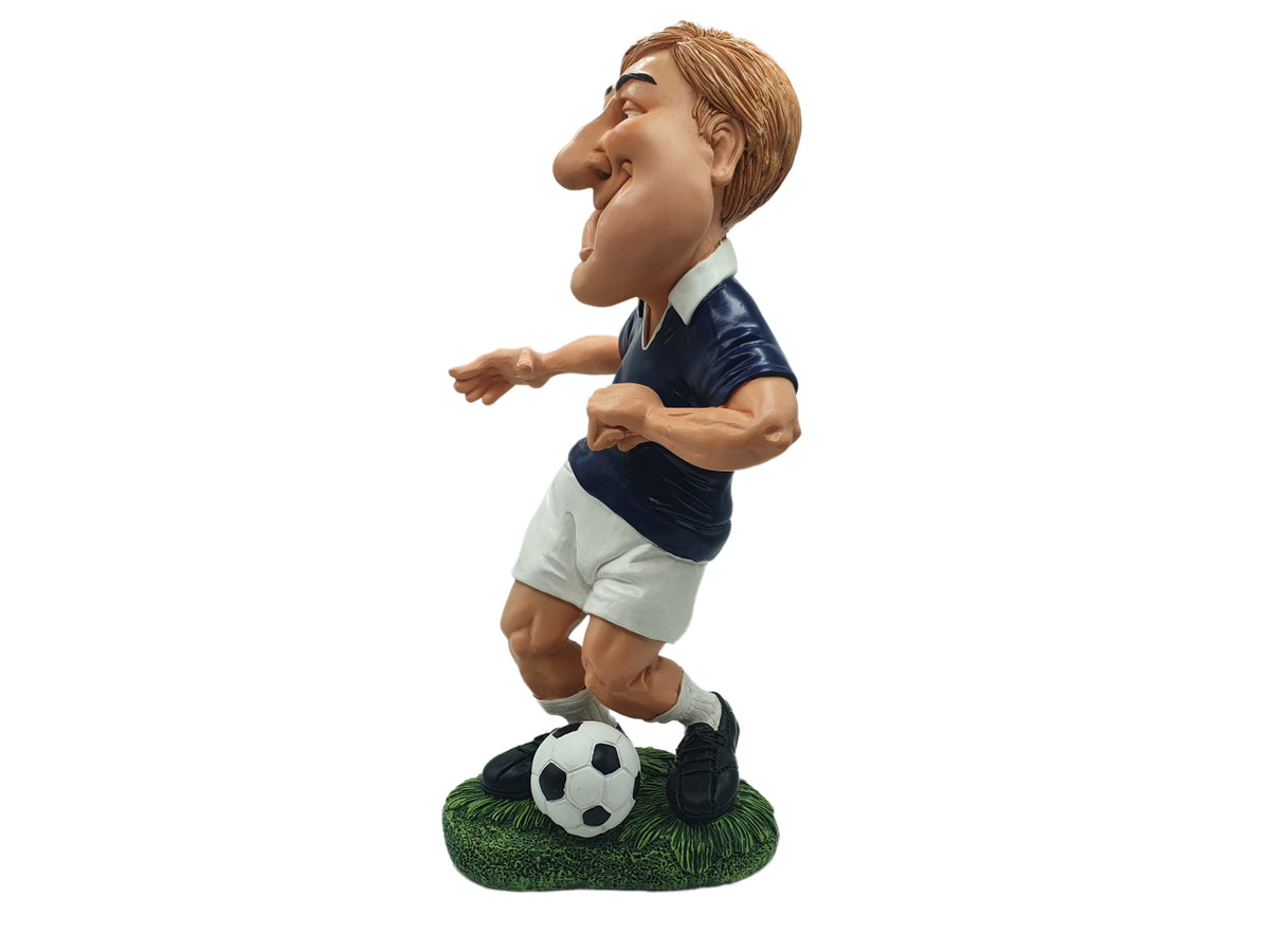 Comic Deko Figur Fussball Spieler Blau World Warren Stratford ca. 30 cm