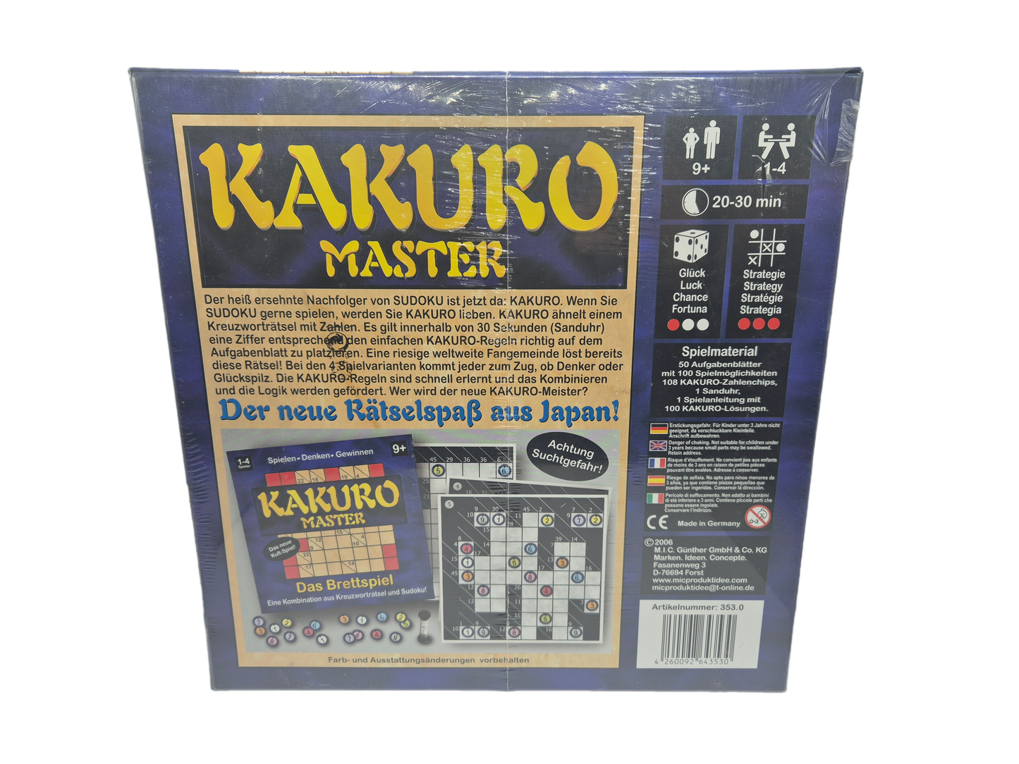 Kakuro Master Das Brettspiel Neu & OVP