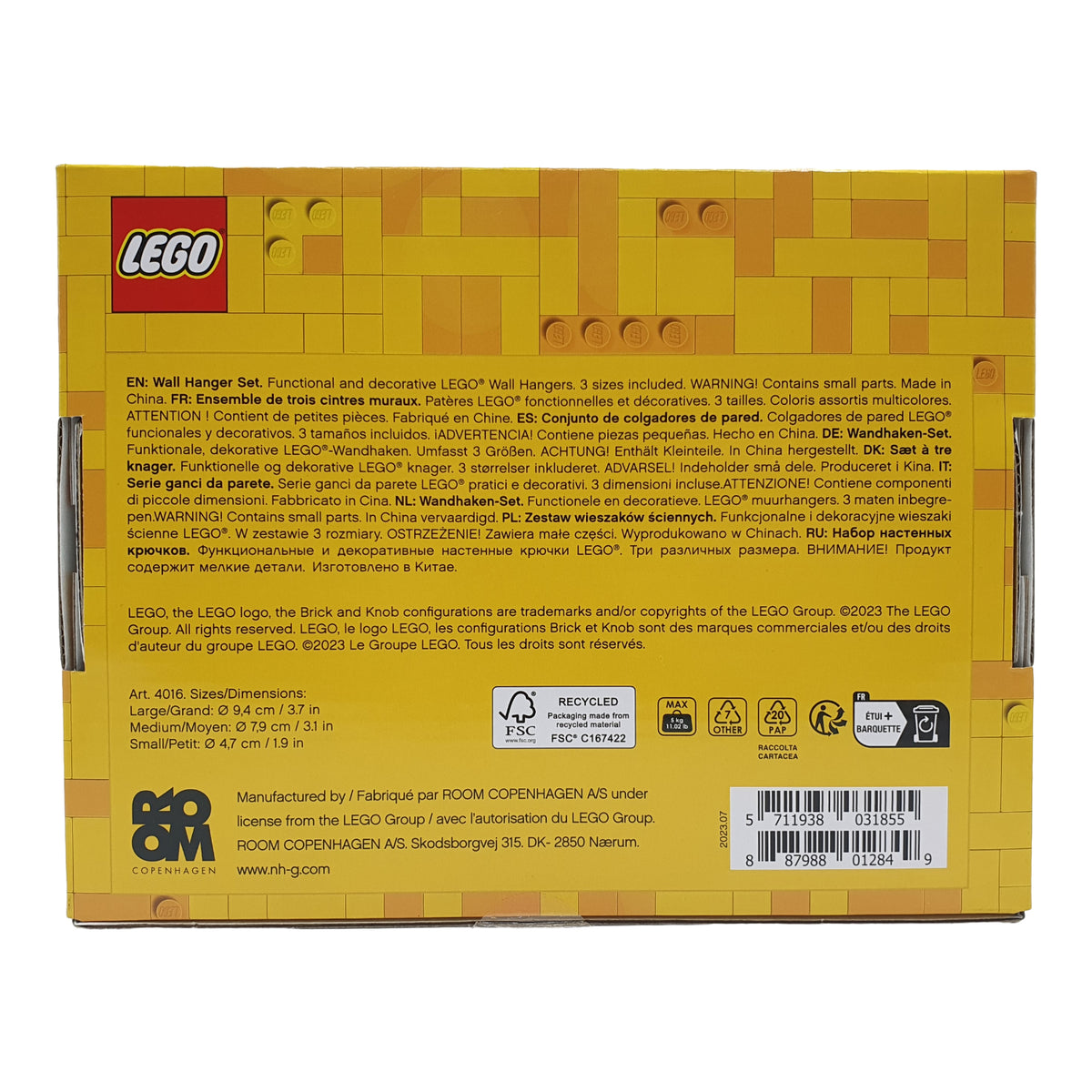 Lego 40161733 - Wandaufhänger - DESIGN (weiß, schwarz und grau) – Gear