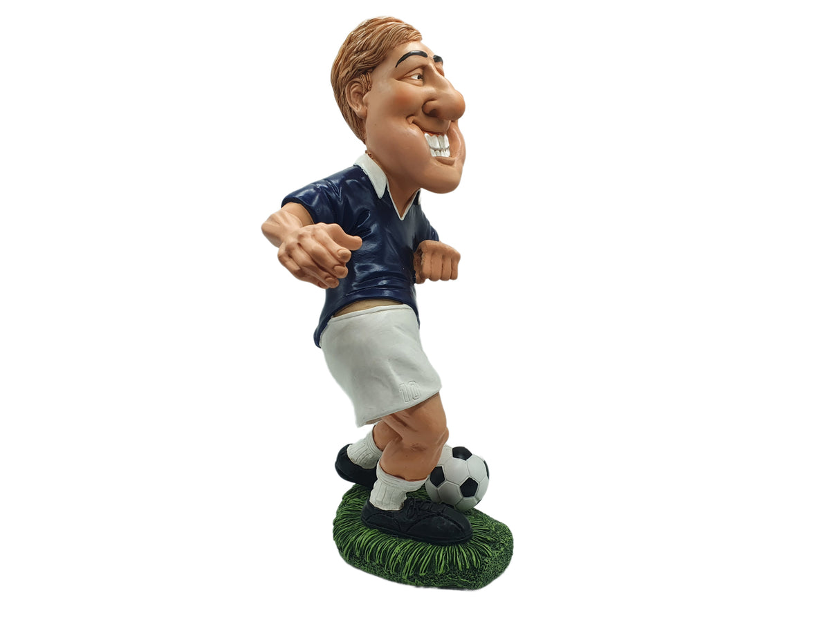 Comic Deko Figur Fussball Spieler Blau World Warren Stratford ca. 30 cm