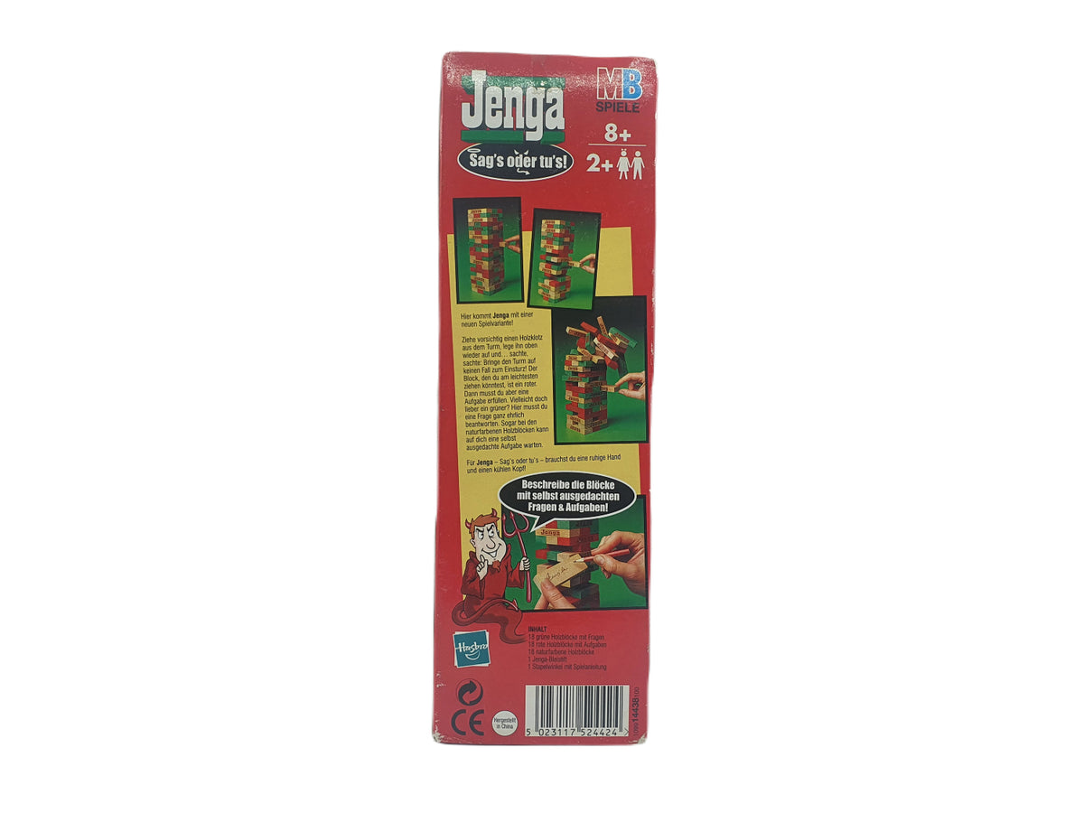 Jenga Sag's oder tu's MB Spiele Gesellschaftsspiel seltene Ausgabe komplett