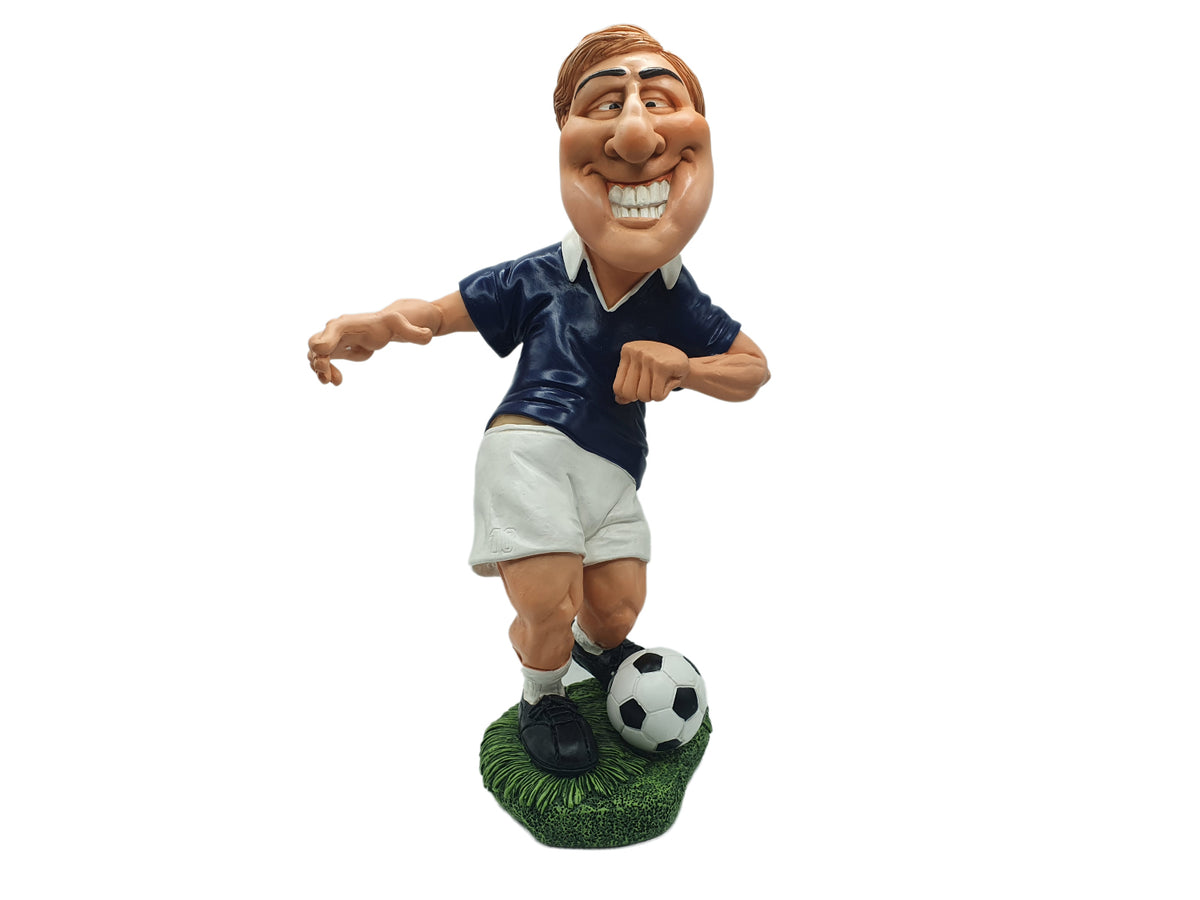 Comic Deko Figur Fussball Spieler Blau World Warren Stratford ca. 30 cm