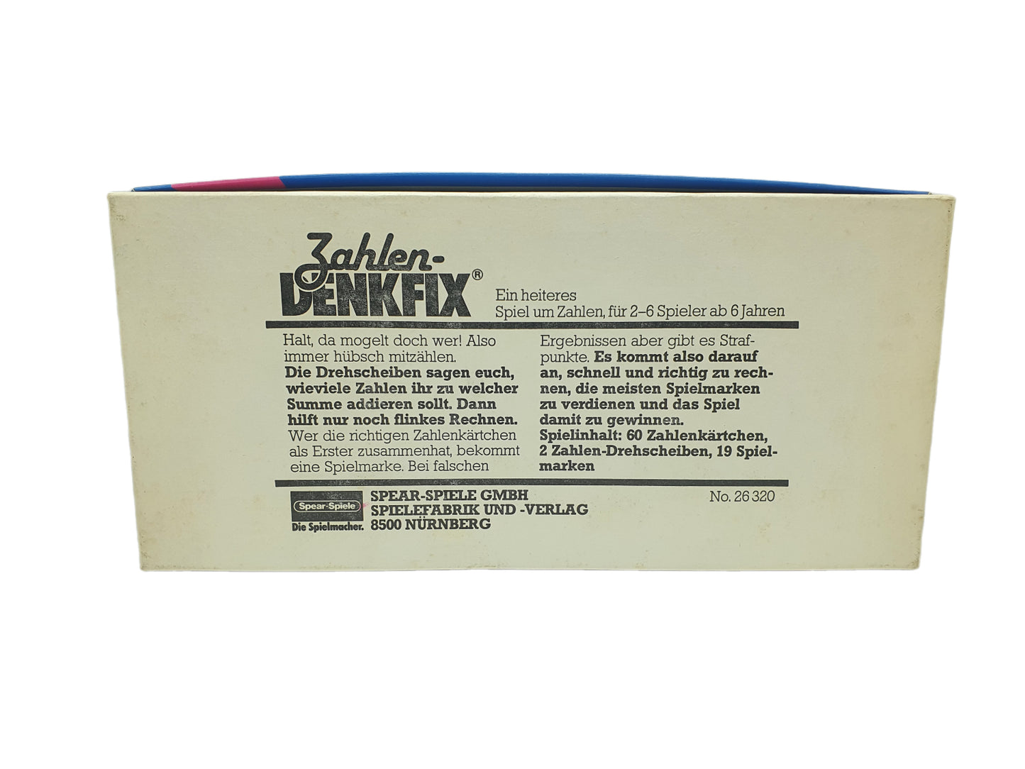 Zahlen DenkFix Spear Spiele 26320 - 1983 Rarität