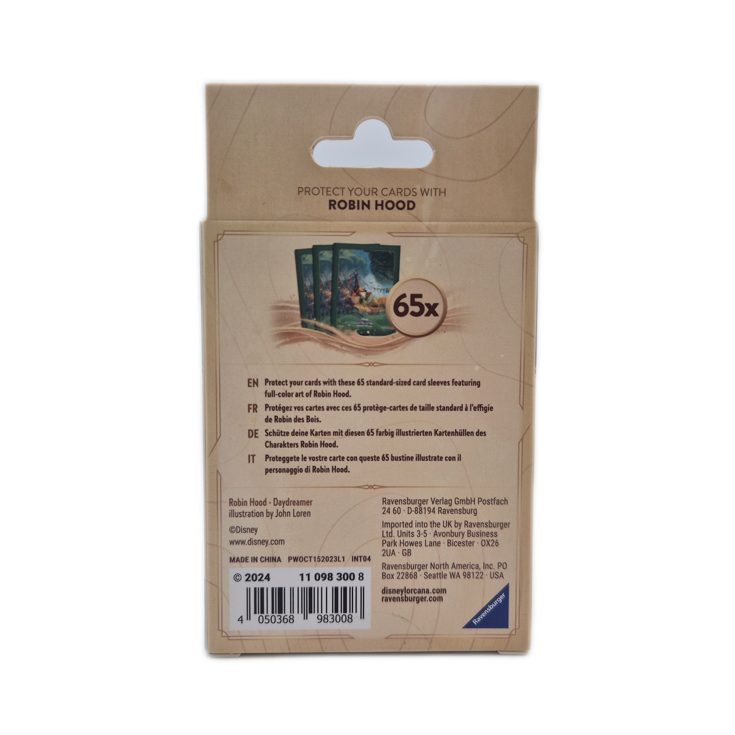 Disney Lorcana Die Tintenlande 65 Card Sleeves / Kartenhüllen - Robin Hood
