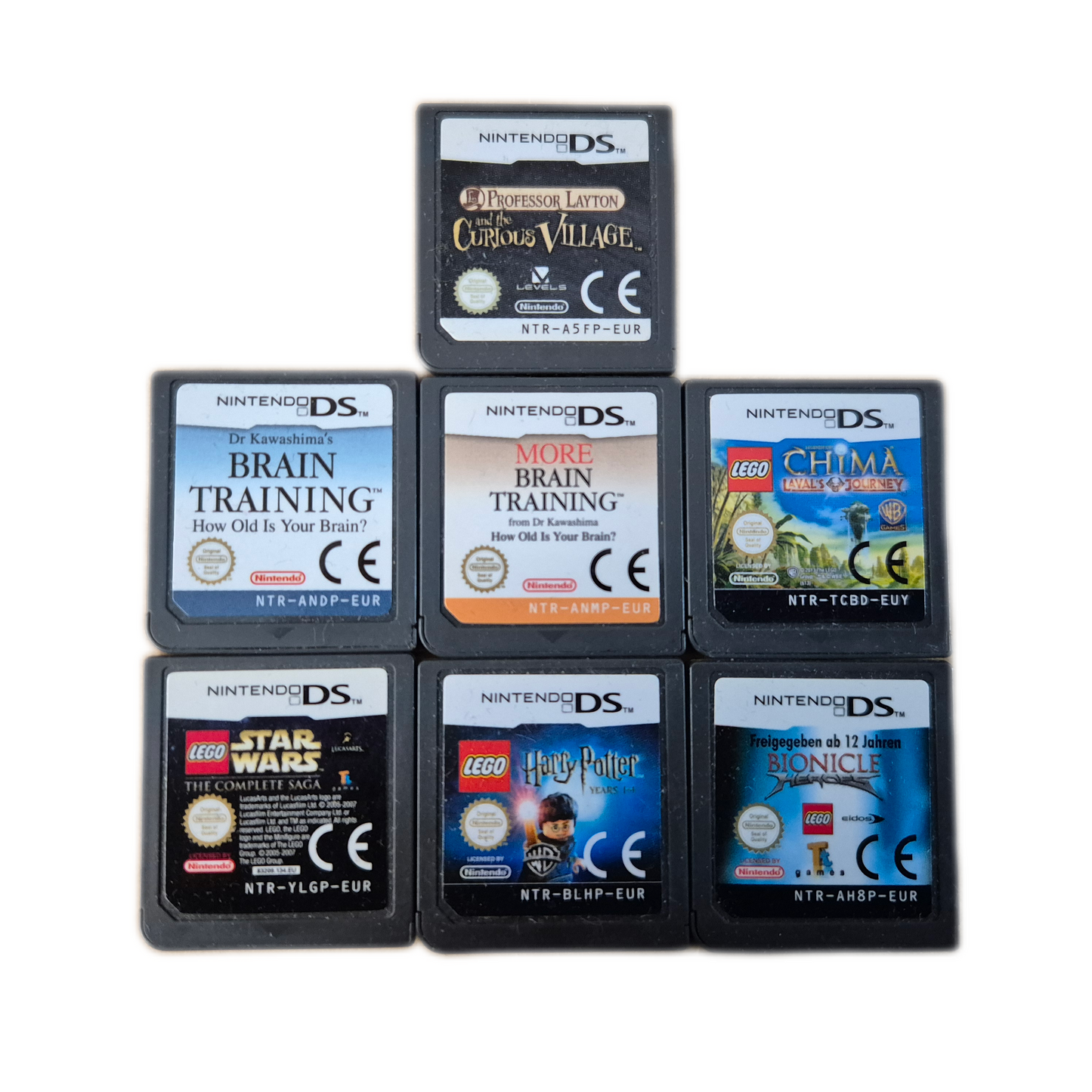 Nintendo DS Lite Schwarz Konsole + 7 Spiele – Gebraucht