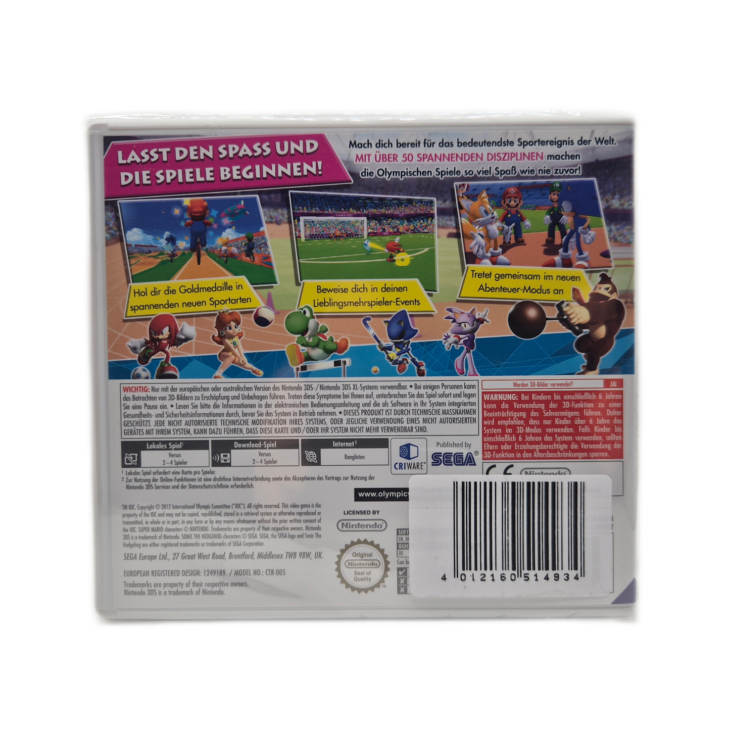 Mario & Sonic bei den Olympischen Spielen London 2012 - Nintendo 3DS - NEU