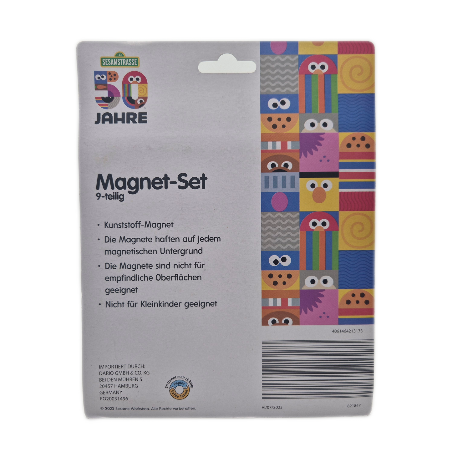 50 Jahre Sesamstrasse Magnet Set 9 Teile Kühlschrankmagnet
