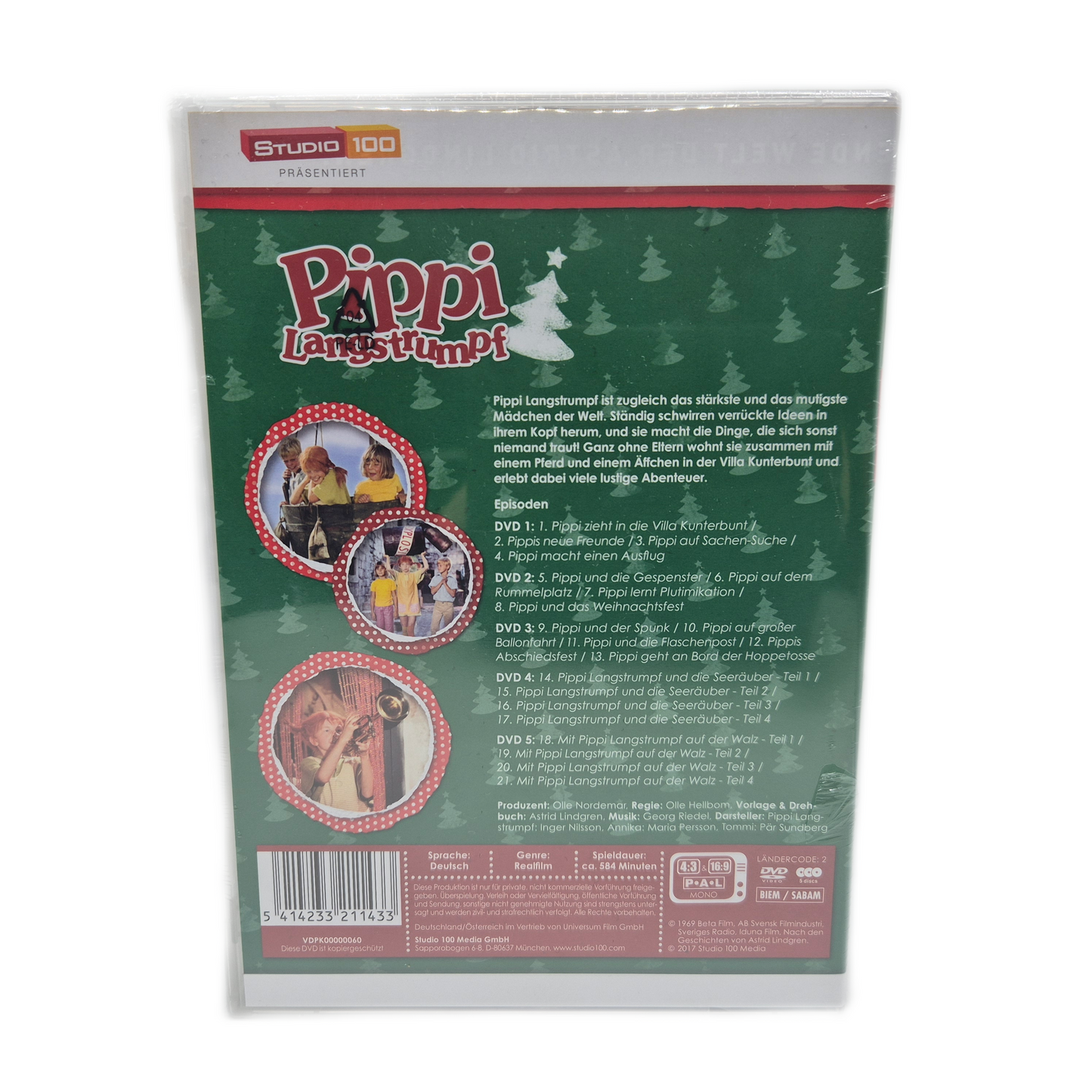DVD Box Pippi Langstrumpf TV Serie Komplettbox 5 DVD Weihnachtsedition