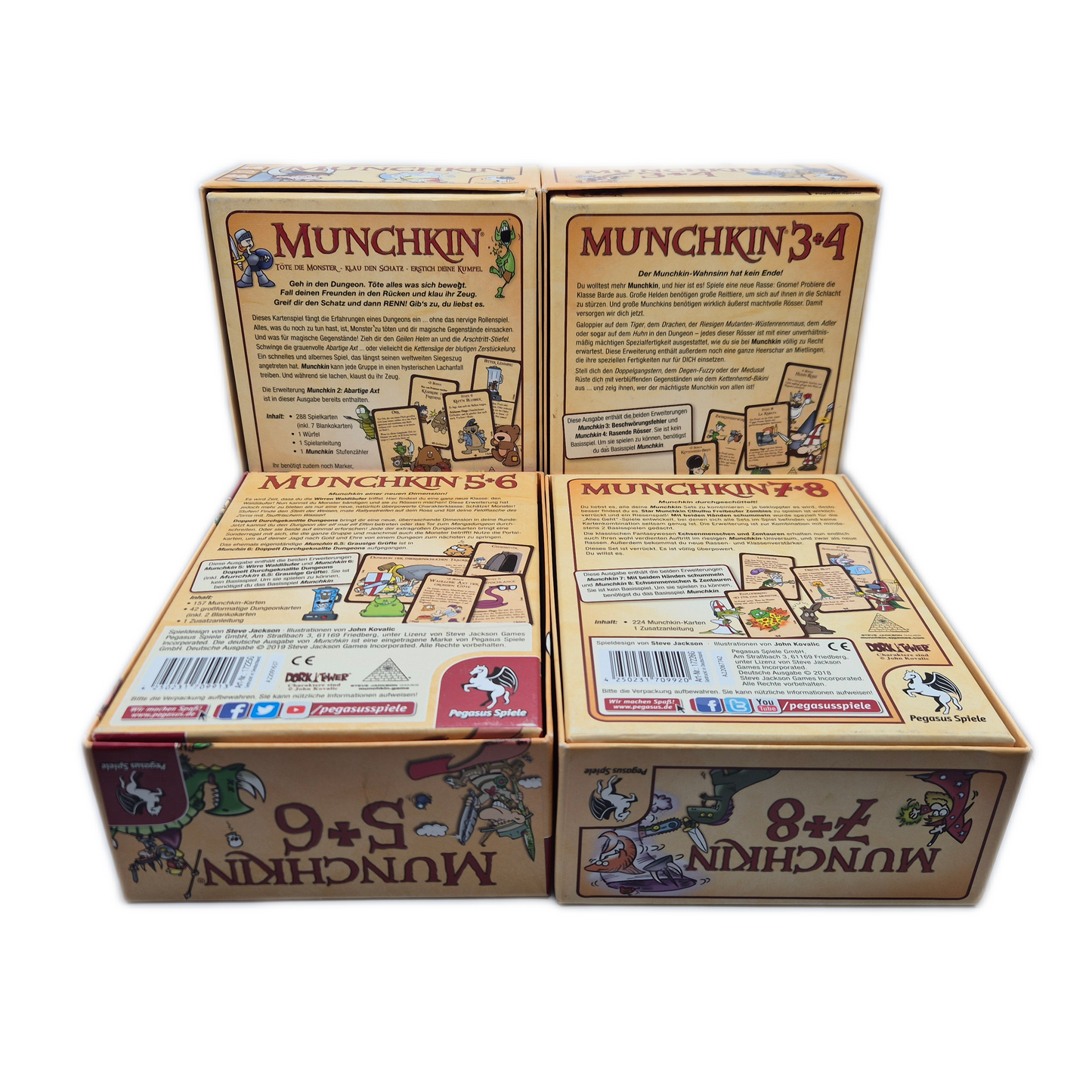 Munchkin (1-8) Basis + Erweiterung, 3+4, 5+6, 7+8 Karenspiel - Pegasus Spiele