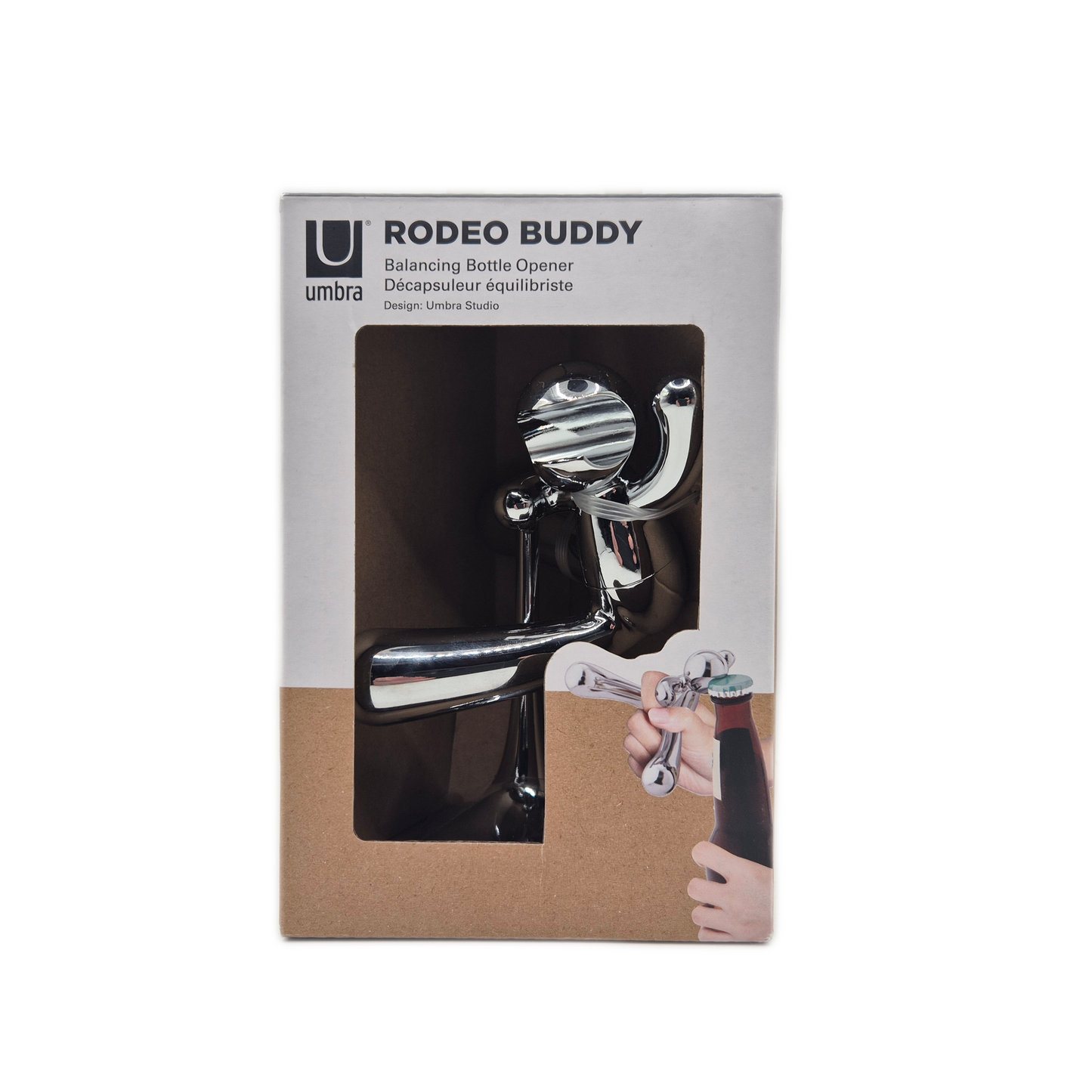 Umbra Flaschenöffner Rodeo Buddy Design Kapselheber Chrom
