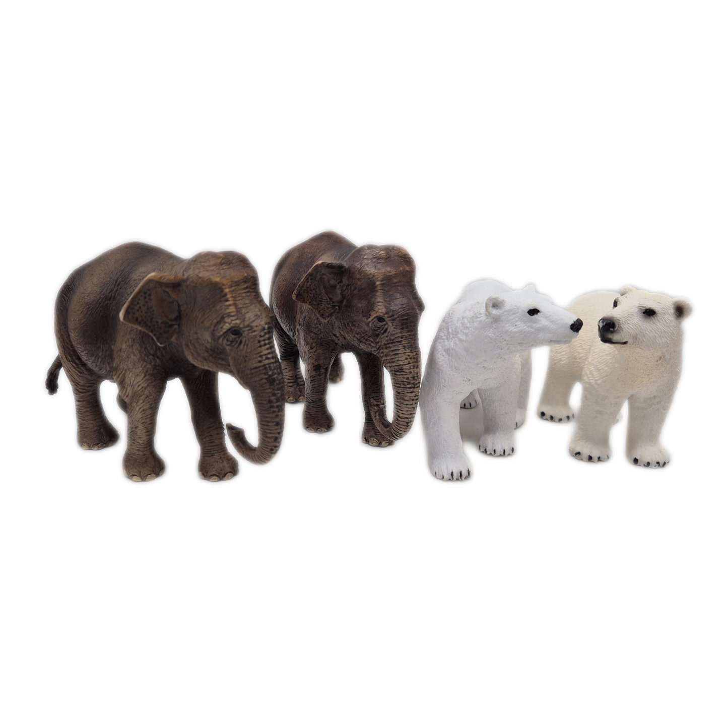 Schleich Tiere (8 Stück) - Elefanten, Eisbären, Giraffe, Löwe, Dino, Nilpferd