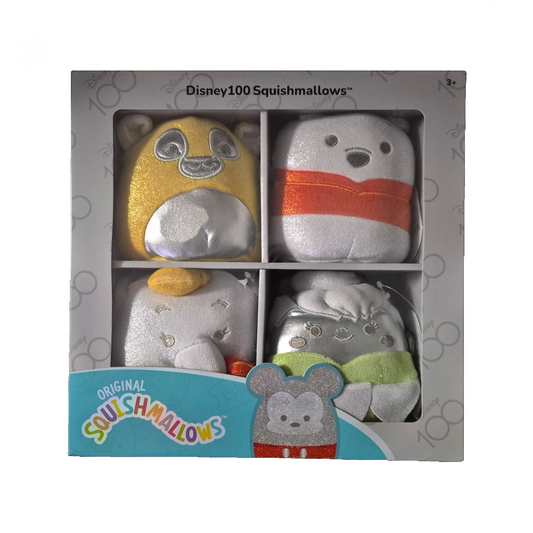 Squishmallows Disney 100th Anniversary 4 Pack Dumbo, Tink, Pooh, Simba