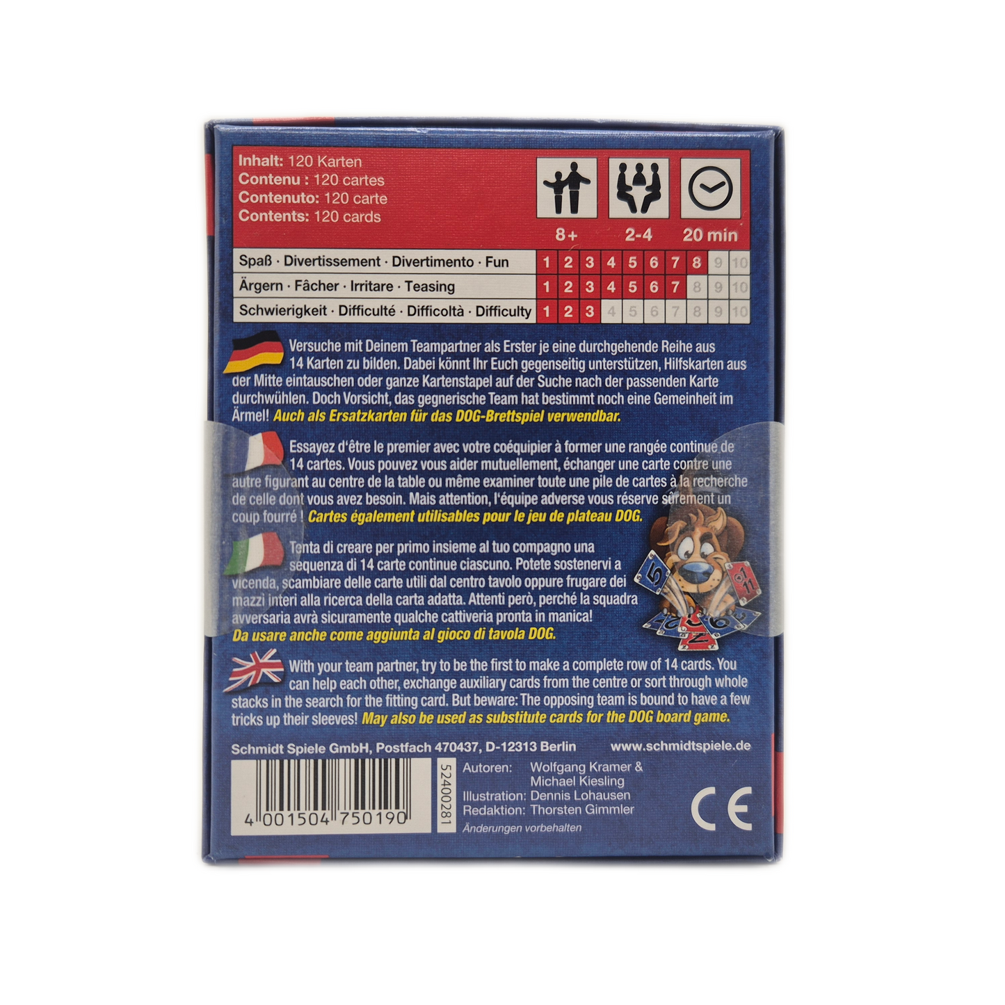 Dog Cards Schmidt Spiele Kartenspiel
