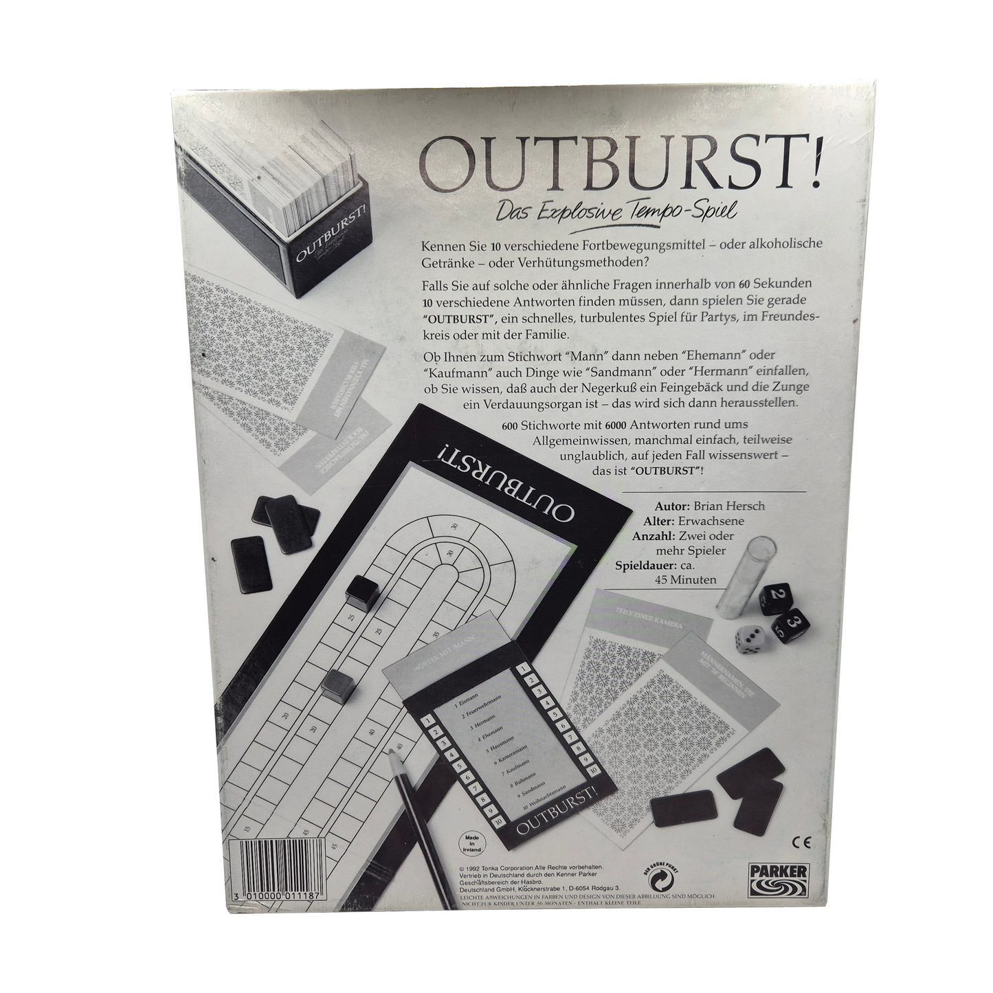 Parker Outburst! Das explosive Tempo Spiel Gesellschaftsspiel 1992