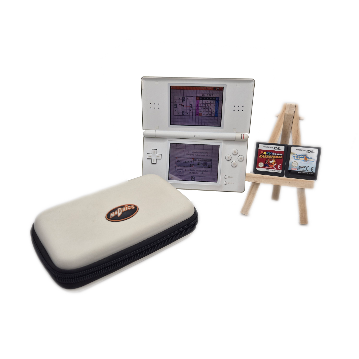 Nintendo DS Lite Weiß Konsole + 2 Spiele – Gebraucht