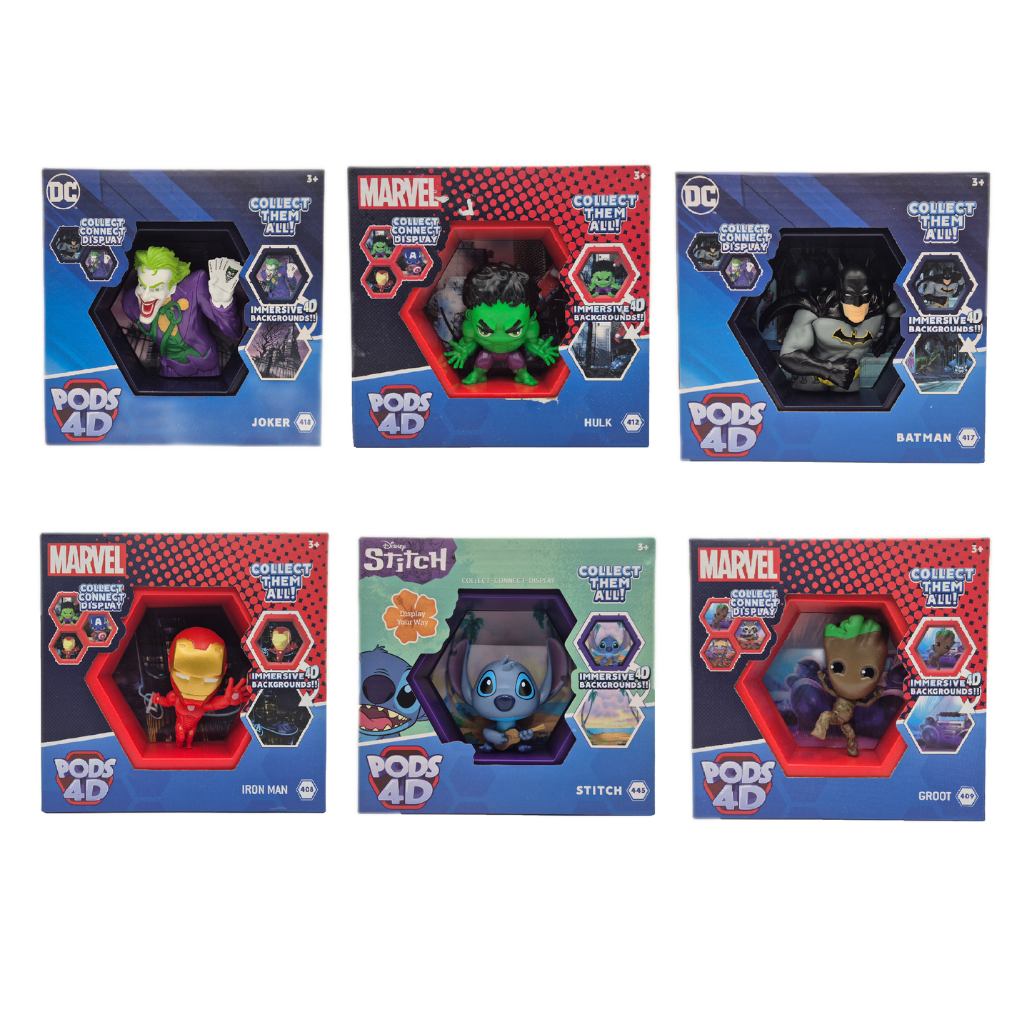 Wow! Pods 4D Connectable Collection DC, Disney, Marvel