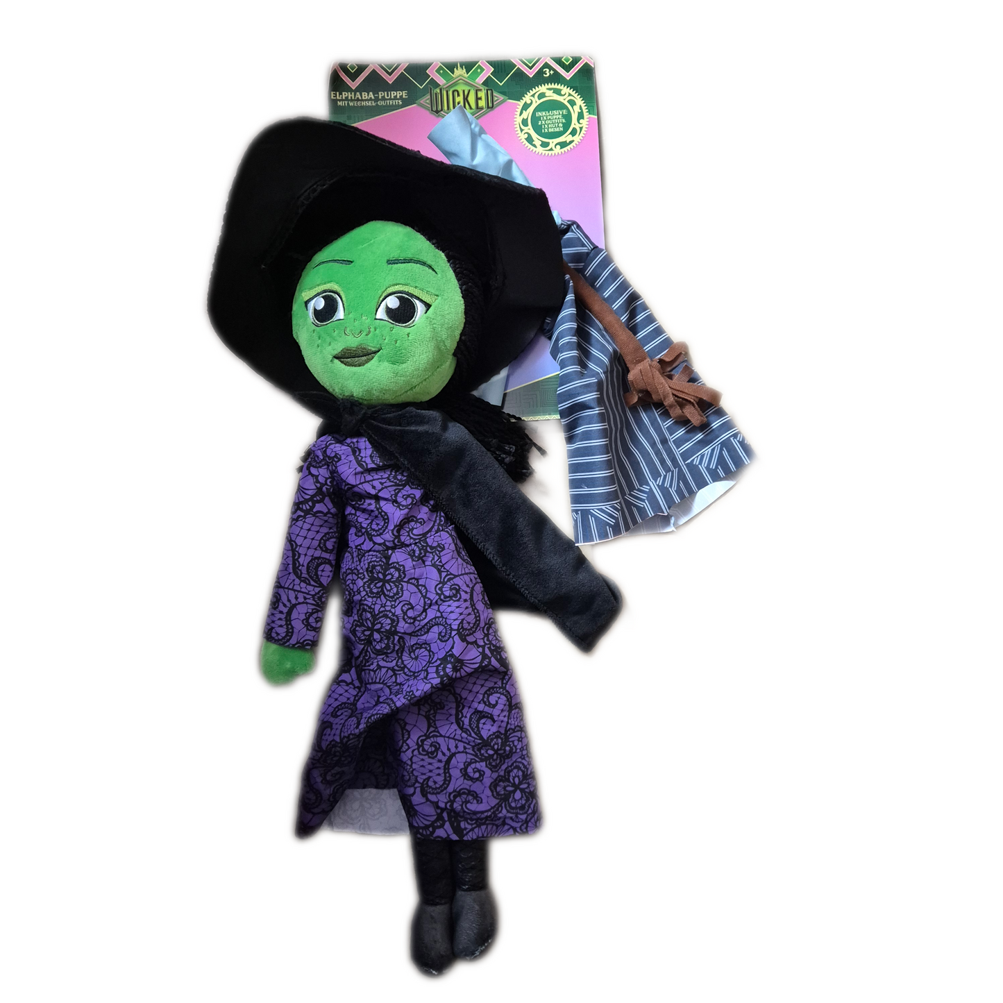 Wicked Elphaba / Glinda Puppe mit Wechseloutfit - ca. 50 cm Plüsch - The Wizard