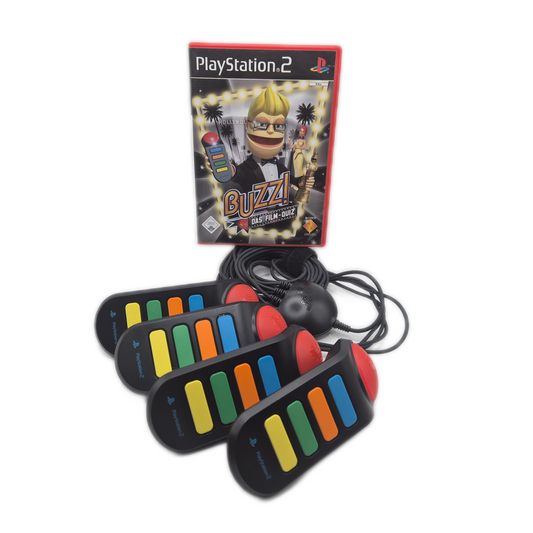 Buzz Das Film-Quiz + Buzz Controller 4er Set - PlayStation 2
