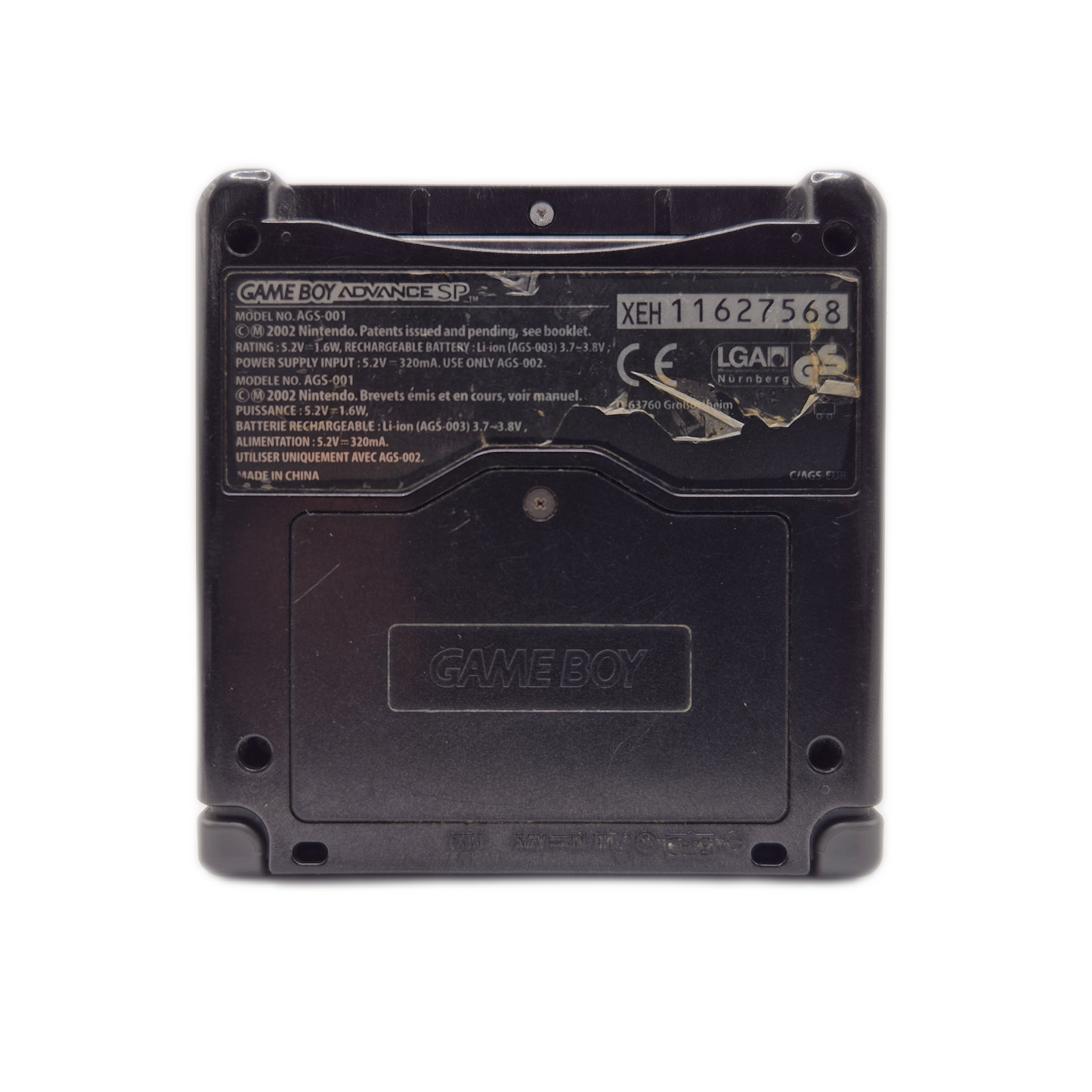 Gameboy Advance SP AGS-001 schwarz mit 6 Spielen + Ladekabel